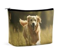 KLWQR Trousse de maquillage avec motif chien courant sur l'herbe pour sac à main, trousse de maquillage étanche avec fermeture éclair, trousse de toilette de voyage pour femme, style, taille unique,