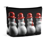 KLWQR Trousse de maquillage blanche avec sculpture de bonhomme de neige pour sac à main, trousse de maquillage étanche avec fermeture éclair, trousse de toilette de voyage pour femme, style, taille