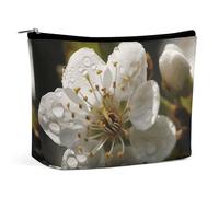 KLWQR Trousse de maquillage blanche en forme de fleur de poirier pour sac à main, trousse de maquillage étanche avec fermeture éclair, trousse de toilette de voyage pour femme, style, taille unique,