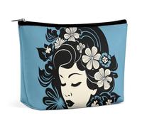 KLWQR Trousse de maquillage en forme de tête et de fleur pour sac à main, trousse de maquillage étanche avec fermeture éclair, trousse de toilette de voyage pour femme, style, taille unique, Style :,