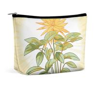 KLWQR Trousse de maquillage étanche avec fermeture éclair - Motif plantes légères - Pour femme - Style - Taille unique, Style :, Taille unique