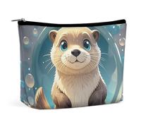 KLWQR Trousse de maquillage motif loutre mignonne de dessin animé pour sac à main, trousse de maquillage étanche avec fermeture éclair, trousse de toilette de voyage pour femmes, style, taille unique
