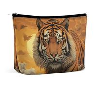 KLWQR Trousse de maquillage motif tigre levant soleil pour sac à main, trousse de maquillage étanche avec fermeture éclair, trousse de toilette de voyage pour femmes, style, taille unique, Style :,