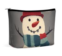 KLWQR Trousse de maquillage tricotée avec motif bonhomme de neige pour sac à main, trousse de maquillage étanche avec fermeture éclair, trousse de toilette de voyage pour femmes, style, taille unique,