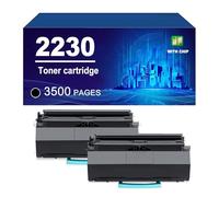 KLXFJ 2230 Cartouche De Toner avec Puce Compatible avec Les Imprimantes pour Dell 2230 2230D 2230DN 3330, Rendement Jusqu'à 3 500 Pages,Black-2 Pack
