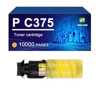 KLXFJ 842671 842672 842673 842674 Cartouche De Toner Compatible pour L'imprimante pour Ricoh P C375 P C375M P C370SF IM C320F, 13500 / 10000 Pages,Yellow-1 Pack
