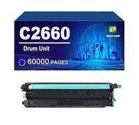 KLXFJ C2660 Tambour Compatible avec Les Imprimantes Couleur pour Dell C2660dn Et C2665dnf, Capacité du Tambour D'imagerie Jusqu'à 60 000 Pages.,Cyan-1 Pack