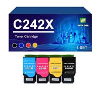 KLXFJ Remplacement De La Cartouche De Toner C242XK0 C242XC0 C242XM0 C242XY0 | Cartouche de toner compatible pour Lexmark C2325 MC2325 C2425 MC2425 MC2535 MC2640, , 6000/3500 Page,4 colors-1 Set
