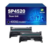 KLXFJ SP4520 Unité De Tambour Compatible avec Les Imprimantes pour Ricoh Aficio MP401spf, MP402spf Et SP4520, Capacité Jusqu'à 40 000 Pages,Black-2 Pack