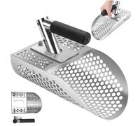 klxgMM Scoop de Sable Détecteur de métal Travail Lourd Pheillette métal en Acier Inoxydable Détecteur Sable Sifter Sifter Flea Rake for Treasure Fuins et Fast Tamis Digging Scoops for Beach Detect