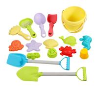 klxgMM Toys de Plage pour Enfants 3+, 16pcs Les Jouets de Sable en Plastique comprennent Un Seau Sable, Une Pelle, Un râteau et des moules, bac à étanche pour Le Voyage en Plein air