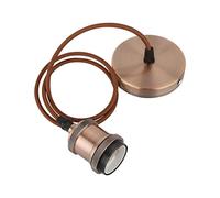 klxgMM Vintage Pendant Light Socket Retro Pendant Lamp Antique Lamp Light E27 Holder Kit, Braided Cable Red Copper