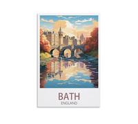 KLYCHF Poster vintage sur toile de bain d'Angleterre - Décoration murale moderne pour chambre à coucher - 30 x 45 cm