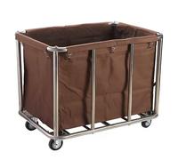 KLYDBMYT Chariot à Linge Commercial, Panier à roulettes Robuste, Cadre en Acier Inoxydable, capacité de 150 kg, Roues de 10 cm, pour Usage Industriel (Marron, Taille Unique)