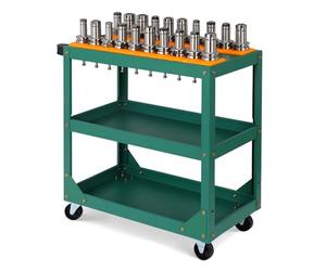 KLYDBMYT Chariot à Outils CNC Robuste avec Roues, poignée Industrielle, Solution de Rangement BT40 à 1 Niveau pour ateliers, entrepôts et garages -