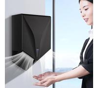 KLYDBMYT Fully Automatic Induction Hand Dryer,1500whigh Speed Energy Save Electric Hand Dryer, Touch-Free Wall-Mounted Hand Dryer for Washrooms,Intelligent Induction,Black