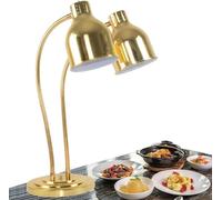 KLYDBMYT Lampe chauffante Commerciale à Double tête pour Buffet, 500 W, Portable, en Acier Inoxydable, idéale pour la Restauration (Restaurants, Cuisines, cantines).