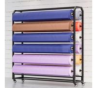 KLYDBMYT Présentoir de Rangement pour Rouleaux de Tissus commerciaux, Organisateur Mobile Robuste en Acier pour Vinyle, Cuir, Film pour vitres, Papier Peint avec tiges réglables