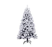 KLYDBMYT Sapin de Noël floqué de qualité supérieure de 1,2 m, Non éclairé, articulé avec Support en métal, Branches en PVC écologiques pour décoration intérieure et extérieure, Tendance