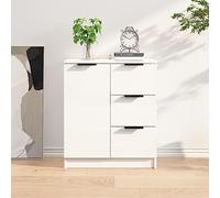 KLYEON Buffet Blanc Brillant 60x30x70 cm Bois d'ingénierie, Meubles de Rangement