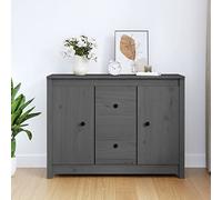 KLYEON Buffet Gris 100x35x74 cm Bois Massif de pin, Meubles de Rangement