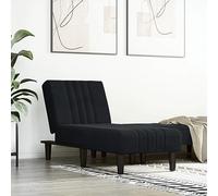 KLYEON Chaise longue en velours noir, réglable, 3 positions, 55 x 140 x 70 cm, multifonctionnelle, pour salon, structure en contreplaqué robuste, expérience d'assise confortable, fonction lit