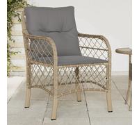 KLYEON Chaises de Jardin avec Coussins Lot de 2 mélange Beige rotin,Chaise de Jardin Confortable en Résine Tressée pour Usage Extérieur Chaises Longues