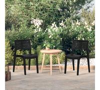 KLYEON Chaises de Jardin Lot de 2 Anthracite Polypropylène,Chaise de Jardin Confortable et Durable Parfaite pour Les espaces extérieurs et Le Balcon Anthracite Chaises Longues
