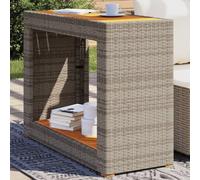 KLYEON Table d'appoint de Jardin Dessus en Bois Gris 100x40x75 cm,Table d'appoint de Jardin en résine tressée Durable et accueillante pour Vos Moments de détente Mobilier de Jardin