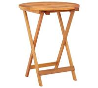 KLYEON Table de Jardin Pliable Ø60x75 cm Bois d'eucalyptus Solide,Table de Jardin Pliante en Bois d'eucalyptus avec Trou de Parasol Mobilier de Jardin