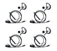 Klykon Lot de 4 écouteurs avec micro PTT pour talkie-walkie Cobra Microtalk Cx112 Rx385 Cxt395 Radio bidirectionnelle en forme de G