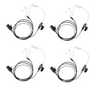 Klykon Lot de 4 écouteurs Microtalk avec micro PTT 1 broche 2,5 mm compatible avec talkie-walkie Cobra Radio bidirectionnelle avec tube acoustique caché