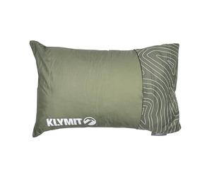 Klymit Drift Oreiller de Camping en Mousse à mémoire de Forme déchiquetée avec Housse réversible pour extérieur, Vert, Grand Format