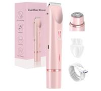 Klyne - Rasoir KLYNE, Klyne 2 in 1 Dual Head Electric Razor for Women, USB Rechargeable Waterproof DualHead Razor, for Leg & Pubic & Armpits Hair (Pink,2pcs)