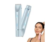 Klyne Tondeuse Femme, Klyne Tondeuse Rasoir 2-0, Le 2-en-1 pour une peau saine et douce qui dure,Rasoir Femme Maillot Electrique pour Aisselles, Jambes, Bras, Corps, Visage (Bleu)