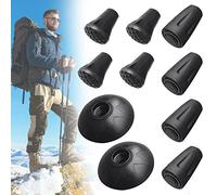 KLYNGTSK 10 PCS Embout Baton Marche Nordique Embouts de Rechange en Caoutchouc Embout Baton de Marche Randonnee 3 Styles Bouchons pour Batons de Marche Coussinets de Marche Nordique pour Escalade