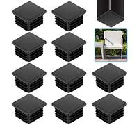 KLYNGTSK 20 PCS Bouchon pour Tuyau Carré 40*40mm Embout Tube Carré Noir Bouchon Plastique pour Tube Carré Embout à Lamelles Carré Tube de Chaise Solide Embout Pied de Table pour Meuble Armoire Chaise