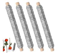 KLYNGTSK 4 PCS Fil de Fer pour Fleurs 35m*0.7mm Fil de Reliure Galvanisé Fil de Liage Fil de Fer Fleuriste Fil de Fer pour Jardinage Fils de Liaison Galvanisés pour Plante DIY