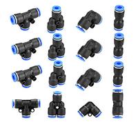 KLYNGTSK 40 Pièces Connecteur Droit Pneumatique Raccords Rapides Pneumatiques en Plastique Connecteur Pneumatique 6mm Raccore de Tuyau Pneumatique Connecteur de Tube Air Rapide