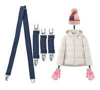 KLYNGTSK 4PCS Pinces pour Mitaines et Pinces à Chapeau, Clips de Mitaines 3 Tailles Clips à Gants Enfants Pinces Élastiques pour Gants et Chapeaux Pinces à Moufles Élastiques pour tous les âges (Bleu)