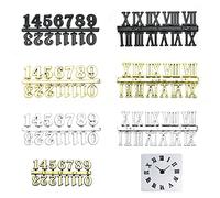 KLYNGTSK 7 PCS Kit de Chiffres d'Horloge en Plastique Chiffres Horloge à Coller Horloge Chiffre Romain Chiffres pour Horloge Murale Numéro Horloge 2cm/2.3cm/1.8cm pour Réparation de Montres, Bricolage