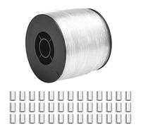 KLYNGTSK Fil Invisible en Nylon Transparent 250m Fil de Nylon Solide Fil de Pêche Fil de Suspension Invisible Fil Cristal de Bijoux avec 100PCS Manchons en Aluminium pour Bijoux, Guirlandes Lumineuses