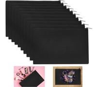 KLYNGTSK Lot de 10 sacs en toile avec fermeture éclair pour travaux manuels, Noir , bref