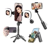 Klype Trépied-Grip Snappro Selfie Stick Trépied Bluetooth Extensible Smartphone Portable avec Télécommandeet Support pour Vidéo & Voyage(Black1)