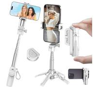 Klype Trépied-Grip Snappro Selfie Stick Trépied Bluetooth Extensible Smartphone Portable avec Télécommandeet Support pour Vidéo & Voyage(Blanc)