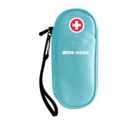 Klyrith Sac à Médicaments Vide pour EpiPen, Étui de Transport Isotherme de médicamentsde, Trousse Organisateur Voyage pour 2 EpiPens, Auvi Q, Spray Nasal, allergie Meds, Asthme Inhaler, (Bleu Clair)