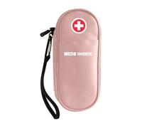 Klyrith Sac à Médicaments Vide pour EpiPen, Étui de Transport Isotherme de médicamentsde, Trousse Organisateur Voyage pour 2 EpiPens, Auvi Q, Spray Nasal, allergie Meds, Asthme Inhaler, (Rose)