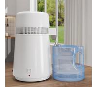 Klysiora Distillateur d'eau distillée de 4 litres, purificateur d'eau distillée de comptoir, purificateur d'eau de 4 litres, carafes en plastique blanches