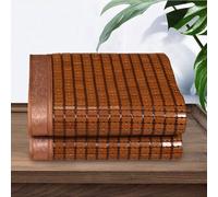 KLYso Tapis Rafraîchissant Mahjong Pliable en Bambou Respirant Et Carbonisé, Matelas De Couchage D'été Pliable Double Face for Lit Et Chambre À Coucher.(120x190cm(47.2x75in))