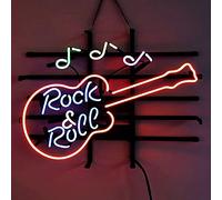 KLZUOPT LED Neon Light Sign Rock and Roll Neon Light Sign Handmade Real Glass Neon Tube Beer Bar Pub Party Mur Fenêtre Affichage Maison Chambre Garage Décoration